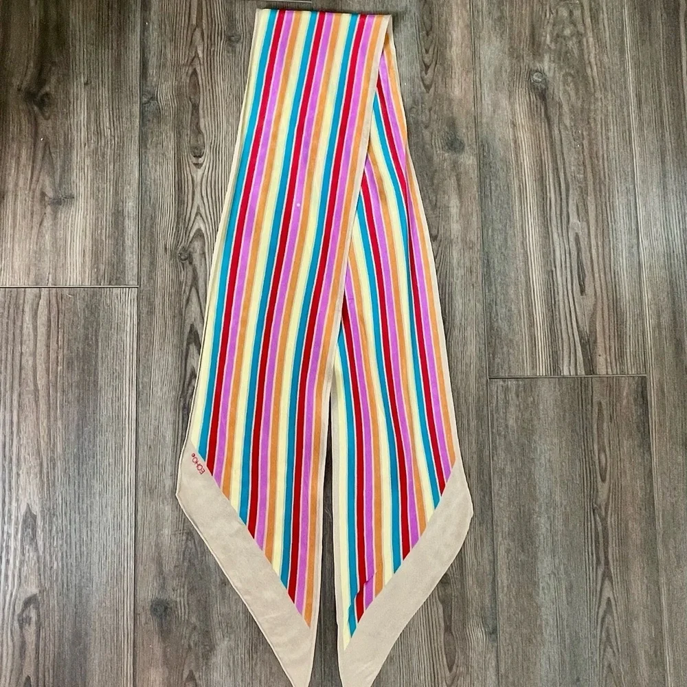 Colorful Striped silk scarf 7/56 inches